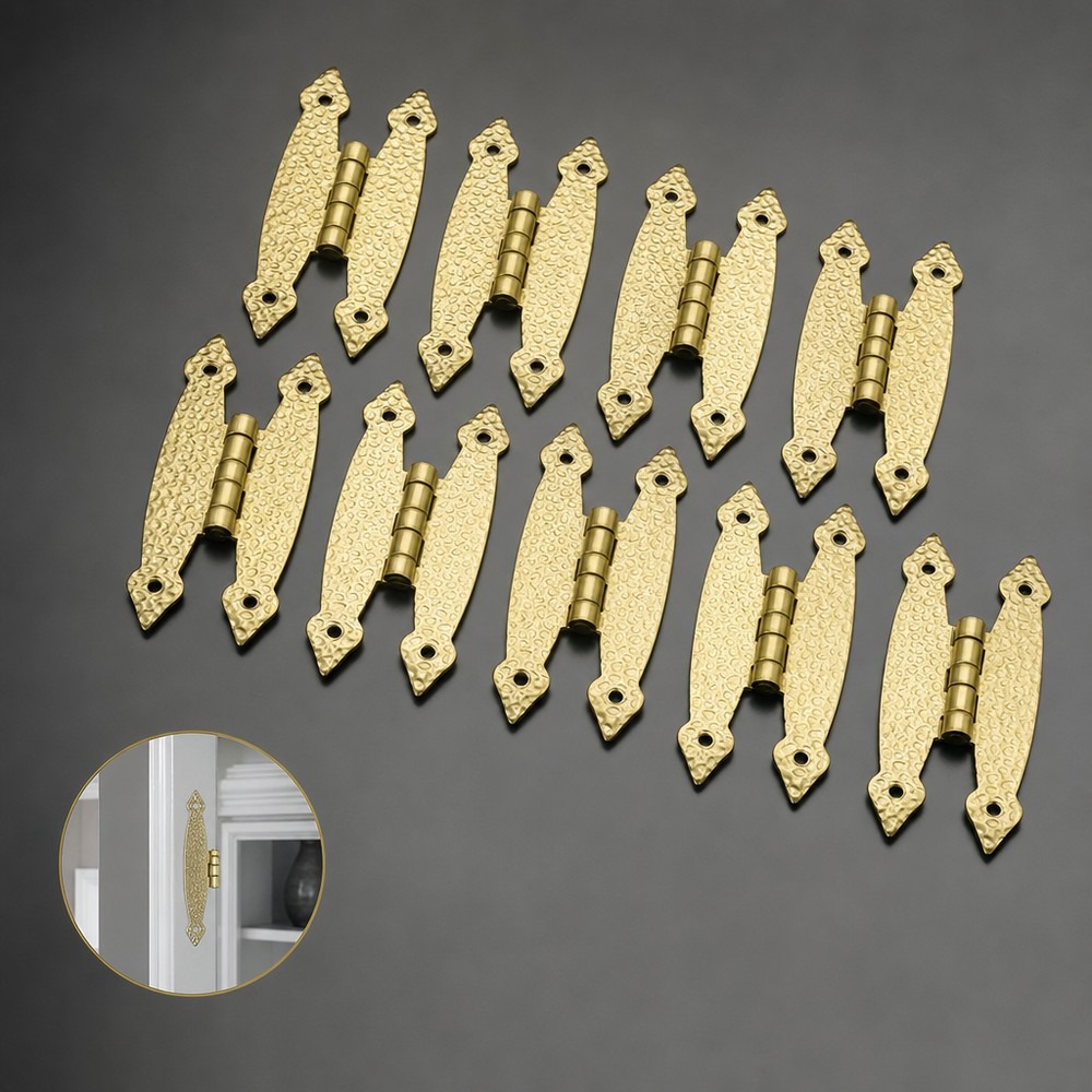 Furniture Hardware Brass - 10Pcs Flush Mount Cabinet Hinges Decorative