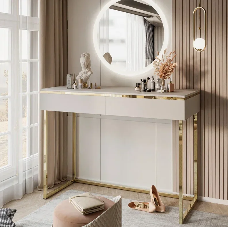 Z. A. Furniture - z Bedroom Furniture Stainless Gold Style