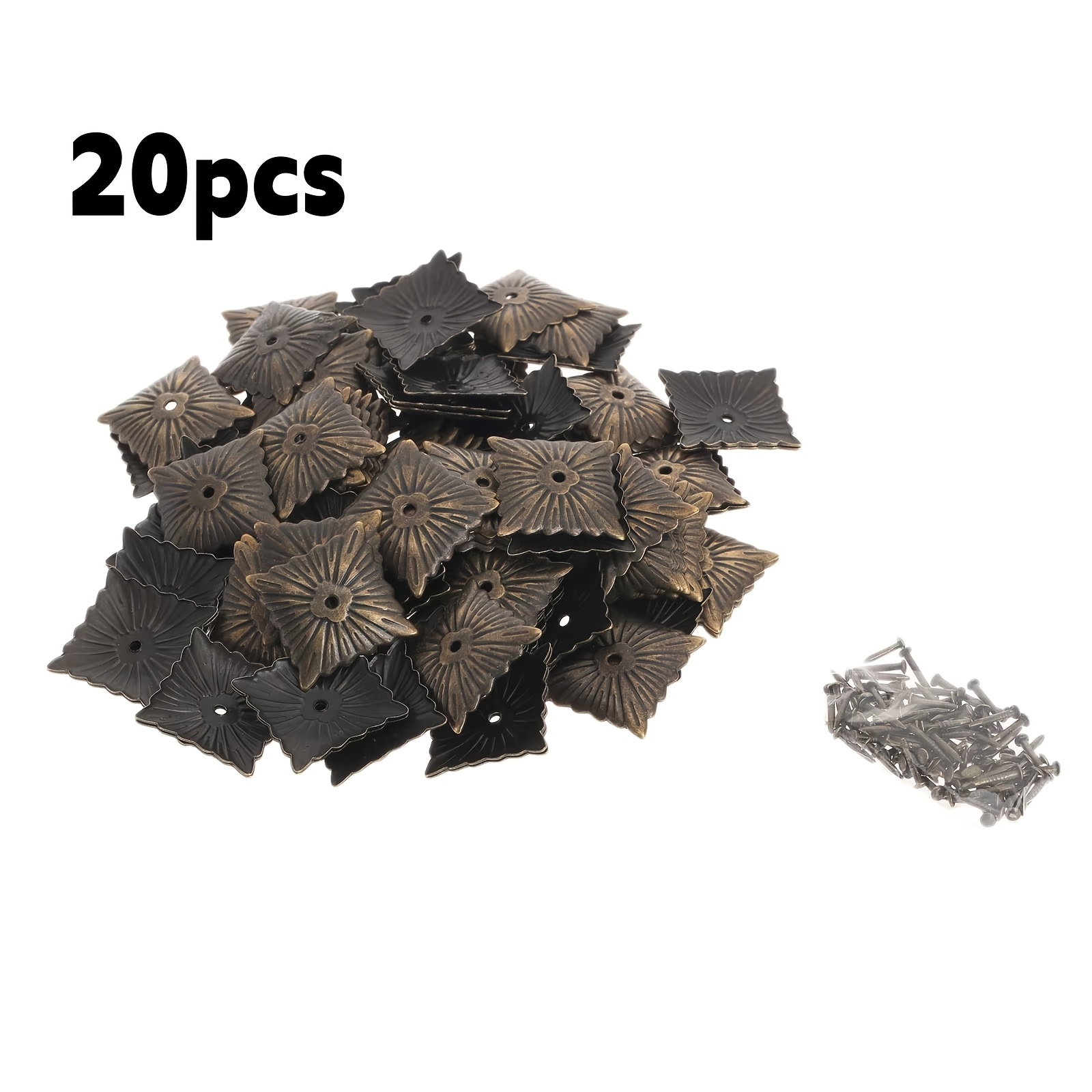 Furniture Upholstery Hardware - 20Pcs 21x21mm Upholstery Nails Antique Bronze