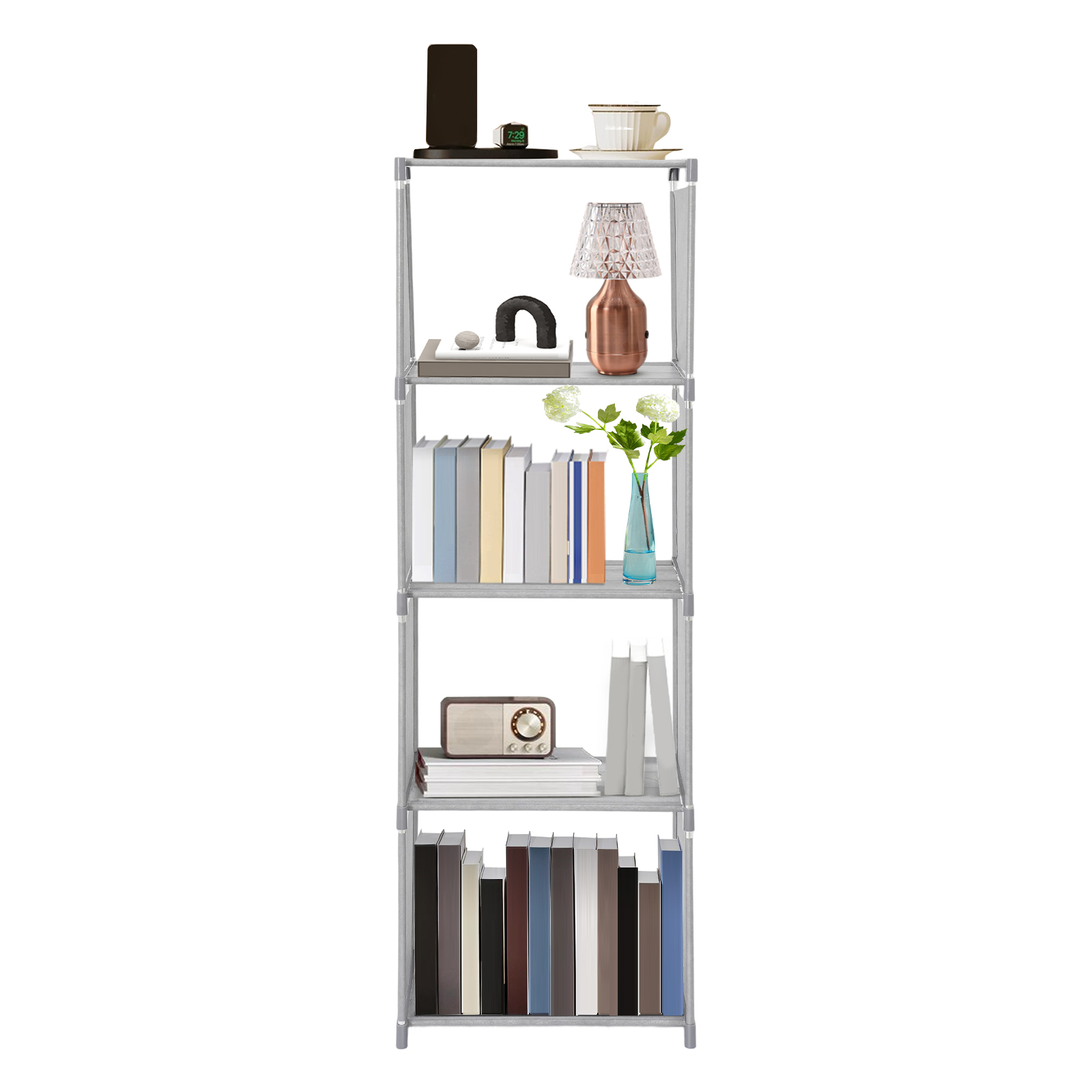 Furniture Hardware Photos - Vertical Open Bookshelf Rectangular Slim Footprint