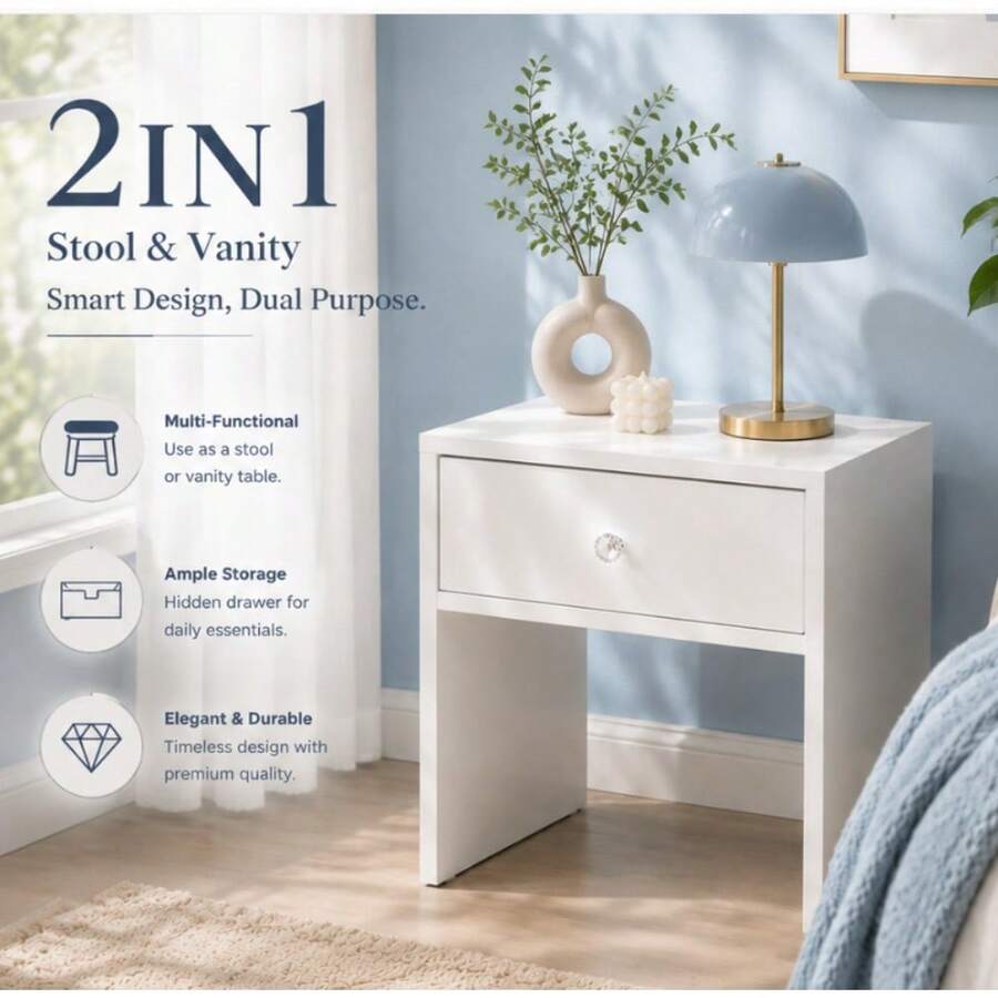 2-In-1 Storage Stool & Nightst - đánh giá và giá Furniture Hardware Restoration