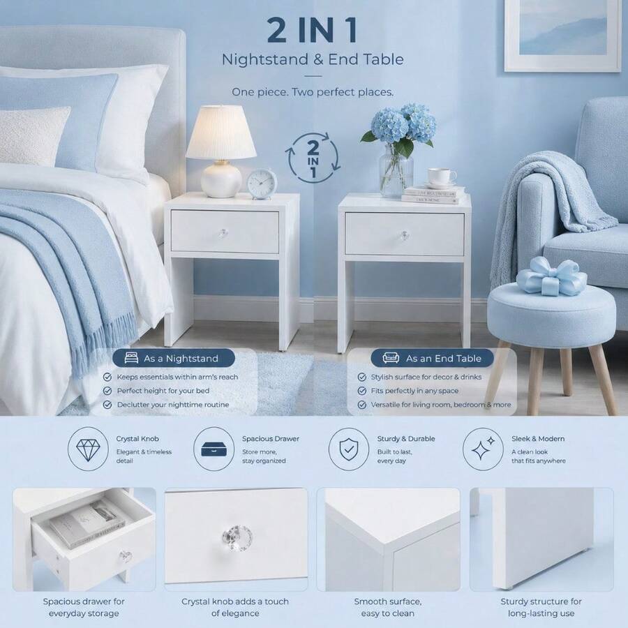 2-In-1 Storage Stool & Nightst - đánh giá và giá Furniture Hardware Restoration