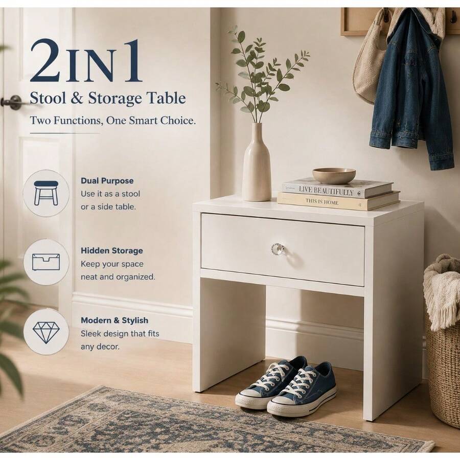 2-In-1 Storage Stool & Nightst - đánh giá và giá Furniture Hardware Restoration