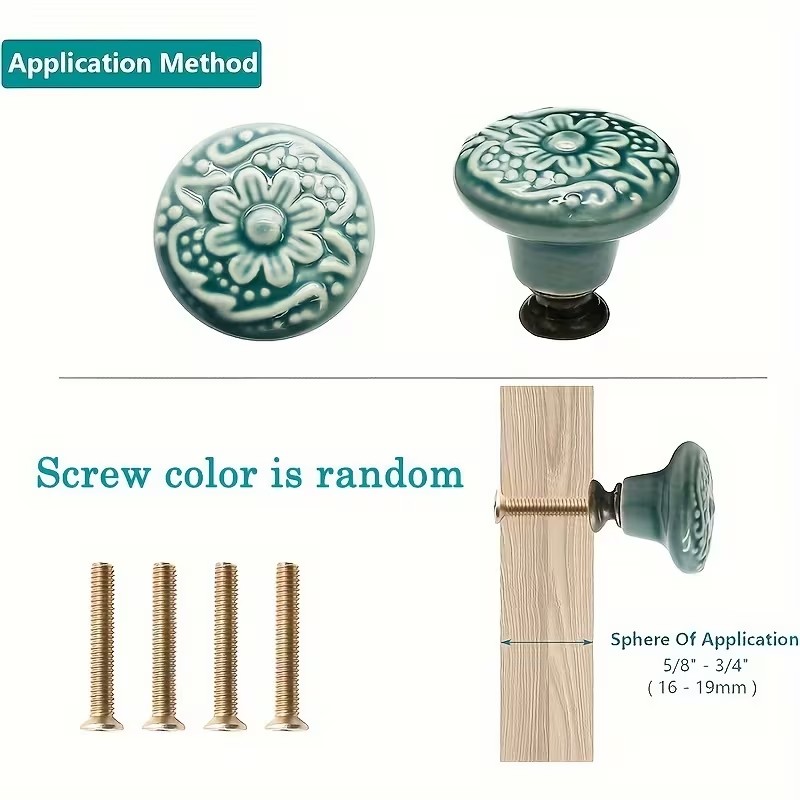 12pcs Ceramic Cabinet Knobs, F - đánh giá và giá Furniture Hardware Manufacturer