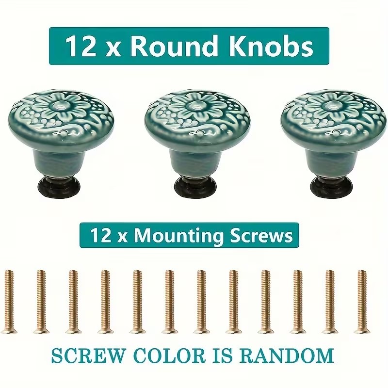 12pcs Ceramic Cabinet Knobs, F - đánh giá và giá Furniture Hardware Manufacturer