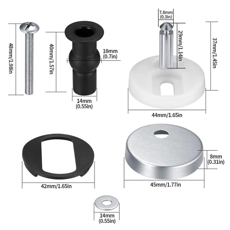 2Pcs Toilet Seat Hinges Top Fi - đánh giá và giá Furniture Hardware Replacement Parts